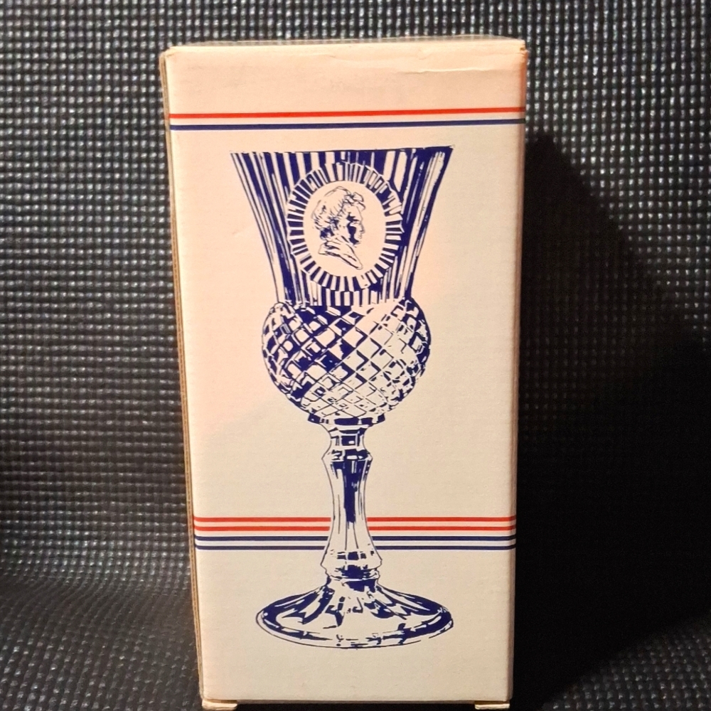 It's Avon the Martha Washington goblet Fostoria Candle holder With sealed Candle
